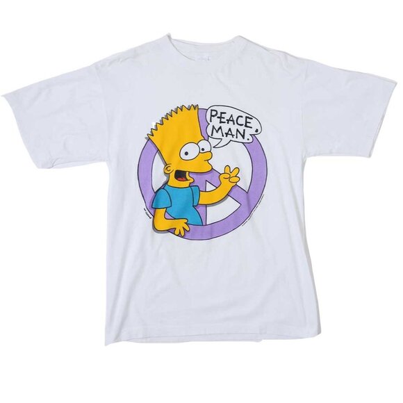 Lea S Other - 1990 The Simpsons Peace Man Graphic T-Shirt Cartoon Retro Streetwear Gift Tee